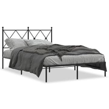 Vidaxl Metalni okvir kreveta s uzglavljem crni 120x190 cm