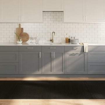 Vidaxl Pravokutni tepih, crni, 100x300 cm, bambus