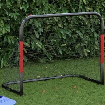 Vidaxl Nogometni gol s mrežom, crveni i crni, čelik, 90x48x71 cm
