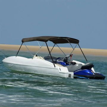 Vidaxl Bimini tenda za brodove, 3 pramca, crna, 183x160x137 cm
