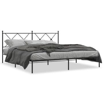 Vidaxl Metalni okvir kreveta s uzglavljem crni 183x213 cm