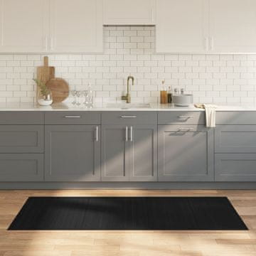 Vidaxl Pravokutni tepih, crni, 80x200 cm, bambus