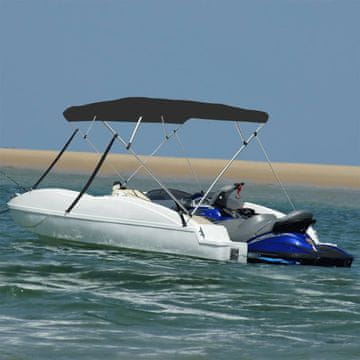 Vidaxl Bimini tenda za brodove, 4 pramca, crna, 243x180x137 cm