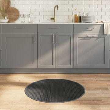 Vidaxl Okrugli tepih, sivi, 80 cm, bambus