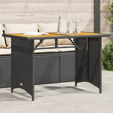 Vidaxl Vrtni stol s drvenom pločom crne boje 110x68x70 cm