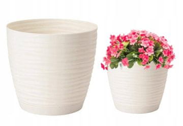 Form-Plastic Krem plastična saksija za cvijeće s tanjurićem 19x17,3 cm