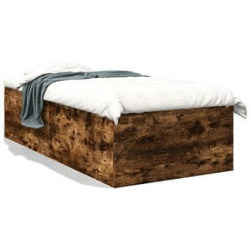 Vidaxl Okvir kreveta Dimljeni hrast 75x190 cm Materijal na bazi drva