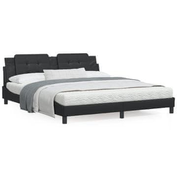 Vidaxl Okvir za krevet s LED rasvjetom crni 180x200 cm umjetna koža