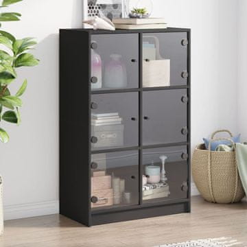 Vidaxl Ormarić s vratima Crni 68x37x109 cm