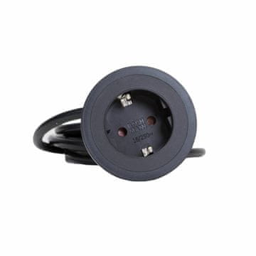 Bachmann PIX ugradbena utičnica 1x220V crna 2m 926.001
