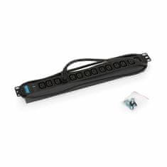Triton razdjelnik 14xEuro rack C13 ALU+ UPS crni