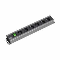 Bachmann Razdjelnik za stalak 6x220V PVC 90° s prekidačem 2m crno/sivi 300.003