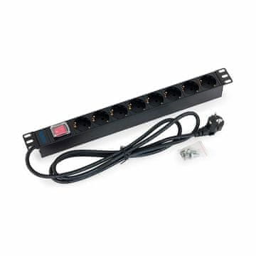 Triton razdjelnik 8x220V stalak ALU + prekidač crni
