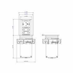 Bachmann ELEVATOR potopni stup 2xSchuko-C 1xSchuko-F 928.003