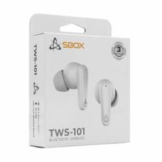 S-box Bijele bluetooth slušalice s mikrofonom EB-TWS101