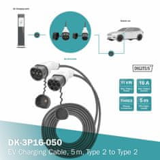 Digitus Kabel za punjenje Tip2 16A trofazni 5m ravni