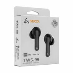 S-box Crne bluetooth slušalice s mikrofonom EB-TWS99
