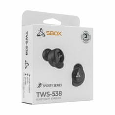 S-box Crne bluetooth slušalice s mikrofonom EB-TWS538