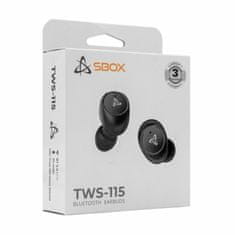 S-box Crne bluetooth slušalice s mikrofonom EB-TWS115