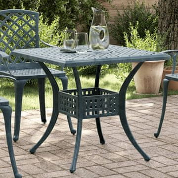Vidaxl Vrtni stol zeleni 80x80x75 cm lijevani aluminij