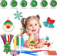 Netscroll Kreativni set za djecu, s motivima dinosaura, DIY igračke, izrada obojanih obeskova s dijamantima, 6 dizajna, potiče maštu i motoriku, ArtCraft, mladići i djevojke