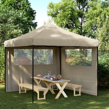 Vidaxl Dvoslojni Pop-Up šator za zabavu boje taupe