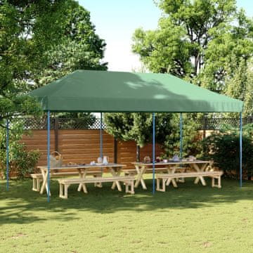 Vidaxl Sklopivi šator za zabavu zeleni 580x292x315 cm