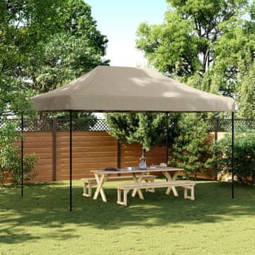 Vidaxl Sklopivi šator za zabavu boje taupe 440x292x315 cm