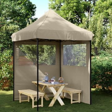 Vidaxl Dvoslojni Pop-Up šator za zabavu boje taupe