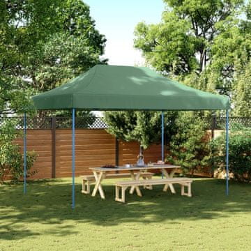 Vidaxl Sklopivi šator za zabavu zeleni 410x279x315 cm