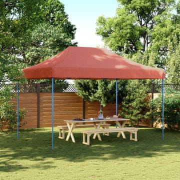 Vidaxl Sklopivi šator za zabavu boje terakote 410x279x315 cm