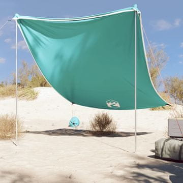 Vidaxl Nadstrešnica za plažu s utezima, zelena, 214 x 236 cm