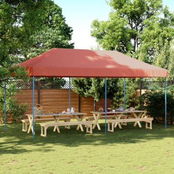 Vidaxl Sklopivi šator za zabavu boje terakote 580x292x315 cm