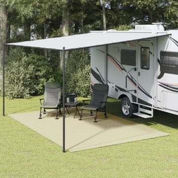 Vidaxl Prostirka za šator, krem, 5x3 m