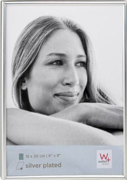 Walther Foto okvir 15x20 cm, metal, posrebren, stolni s nogicom, WD520T