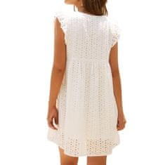 VIVVA® Ljetna haljina, široki kroj, V-izrez, nabrani rukavi | BELLACHIC (bijela, S/M)