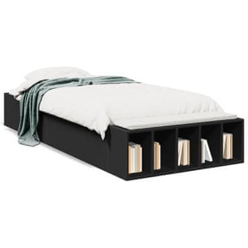 Vidaxl Okvir za krevet Crni 75x190 cm Materijal na bazi drveta