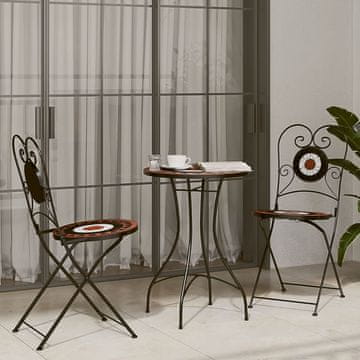 Vidaxl Mozaik bistro set terakota i bijela boja
