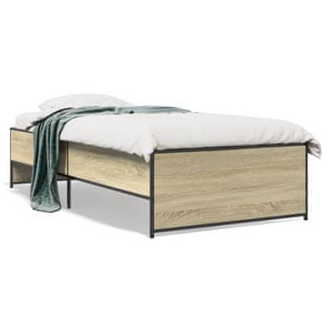 Vidaxl Okvir za krevet Sonoma hrast 75x190 cm Materijal na bazi drva