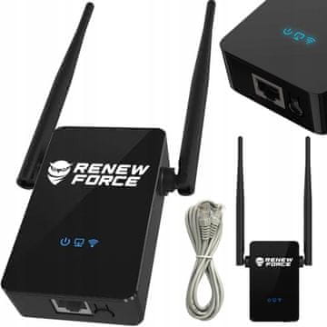 Dexxer Bežični WIFI repetitor usmjerivač pojačivač signala 300Mb/s WPS 2x 5dBi crni