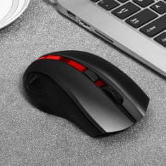 Dexxer Bežična baterija. 350mAh optički USB miš za igranje 1600DPI LED crni