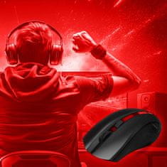 Dexxer Bežična baterija. 350mAh optički USB miš za igranje 1600DPI LED crni