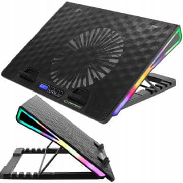 Esperanza LED RGB gaming LCD rashladna podloga za laptop 1x ventilator 2x USB ALIZE