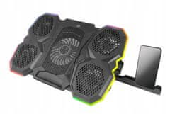 Esperanza LED RGB gaming LCD rashladna podloga za laptop 5x ventilator 2x USB BREVA