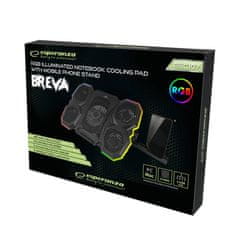 Esperanza LED RGB gaming LCD rashladna podloga za laptop 5x ventilator 2x USB BREVA