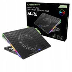 Esperanza LED RGB gaming LCD rashladna podloga za laptop 1x ventilator 2x USB ALIZE