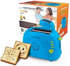 Esperanza 750W zabavni toster kurha SMILEY plavi