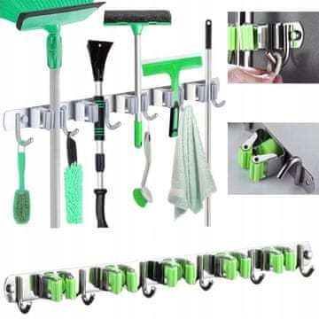 hurtnet Univerzalni zidni držač od nehrđajućeg čelika za ručke za 5 posuđa, 60 cm