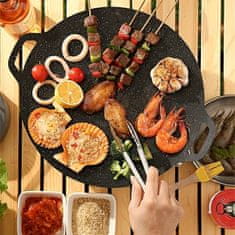 HOME & MARKER® Korejska okrugla tava za roštilj, grill tava 32 cm, neklizajuća površina | KOREPAN