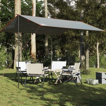 Vidaxl Kamperska cerada, siva i narančasta, 360 x 294 cm, vodootporna